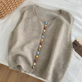 Maribela - Gilet en Maille avec Boutons