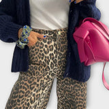 Chandra - Pantalons en jean vintage léopard