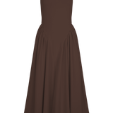Sara - Robe midi en maille marron