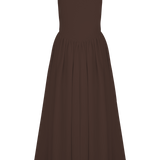 Sara - Robe midi en maille marron