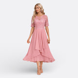 Mariana - Robe en Dentelle à Manches Courtes