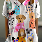 Tina - Chemise avec Imprimé de Chiens