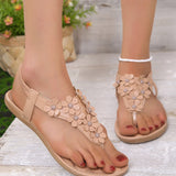 Sandales De Plage Avec Fleurs 3D