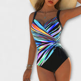 Maillots de bain élastiques à la mode avec détail croisé à l'avant