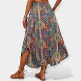 Jupe Midi Fleurie Taille Haute