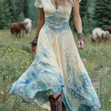 Serena - Robe Maxi Courte Fleurie