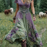 Serena - Robe Maxi Courte Florale