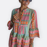 Madalena - Robe Boho à Volants avec Coupe Fluide