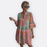 Madalena - Robe Boho à Couches avec Coupe Fluide