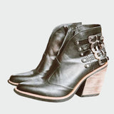 Botins en cuir rétro