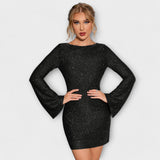 Robe à paillettes dos nu