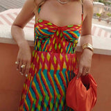 Aria - Robe Maxi Imprimée Abstraite