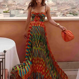Aria - Robe Maxi Imprimée Abstraite